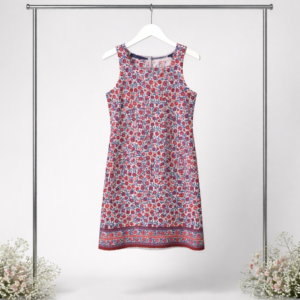 Charter Club Size 10 Floral Print Midi Sleeveless Dress